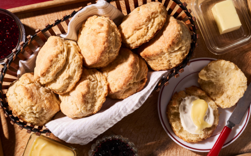 Butter biscuits in a basket