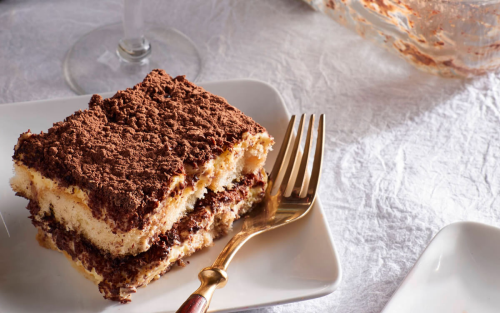 Tiramisu on a plate