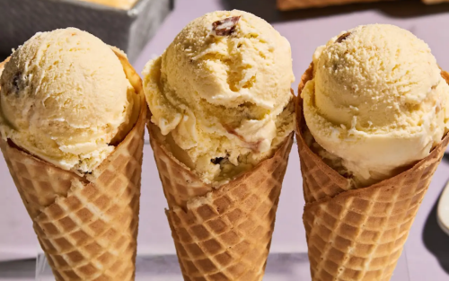 Yummly ice cream recipe in waffle cones