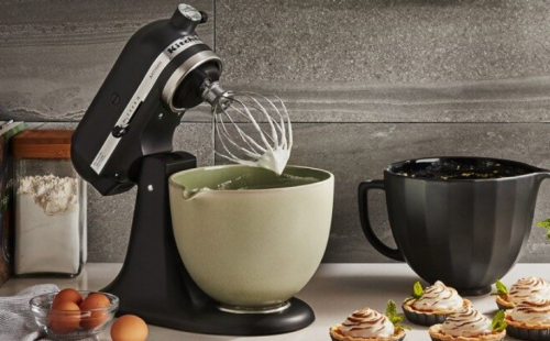 A KitchenAid® mixer at rest