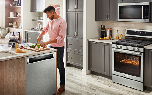 Man preparing food on countertop