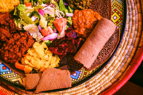 A plate of Ethiopian food.