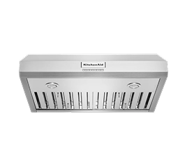 A stainless steel KitchenAid® hood