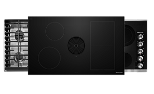 Three KitchenAid® downdraft cooktops