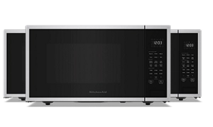 A collage of KitchenAid® Countertop Microwaves. 