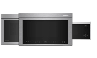 A collage of KitchenAid® Over-the-Range Microwaves.