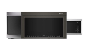 A collage of KitchenAid® Over-the-Range Microwaves. 