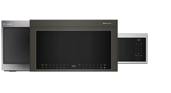 A collage of KitchenAid® Over-the-Range Microwaves.