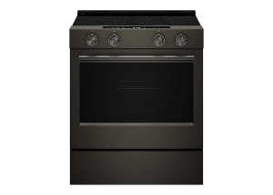 A KitchenAid® 30" Smart Electric Slide-In Range with Two Even-Heat™ Hyper Elements 