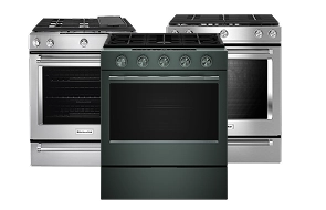 A collage of KitchenAid® Slide-In Ranges