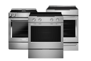 A collage of KitchenAid® Slide-In Ranges
