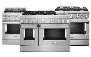 A collage of KitchenAid® Commercial-Style Ranges