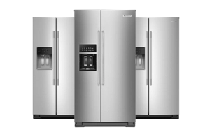 A collage of KitchenAid® Side-by-Side Refrigerators