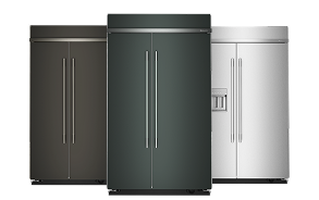 A collage of KitchenAid® Side-by-Side Refrigerators