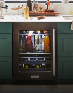 A wine cellar in a kitchen