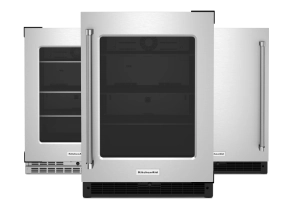 Multiple KitchenAid® undercounter refrigerators in a row