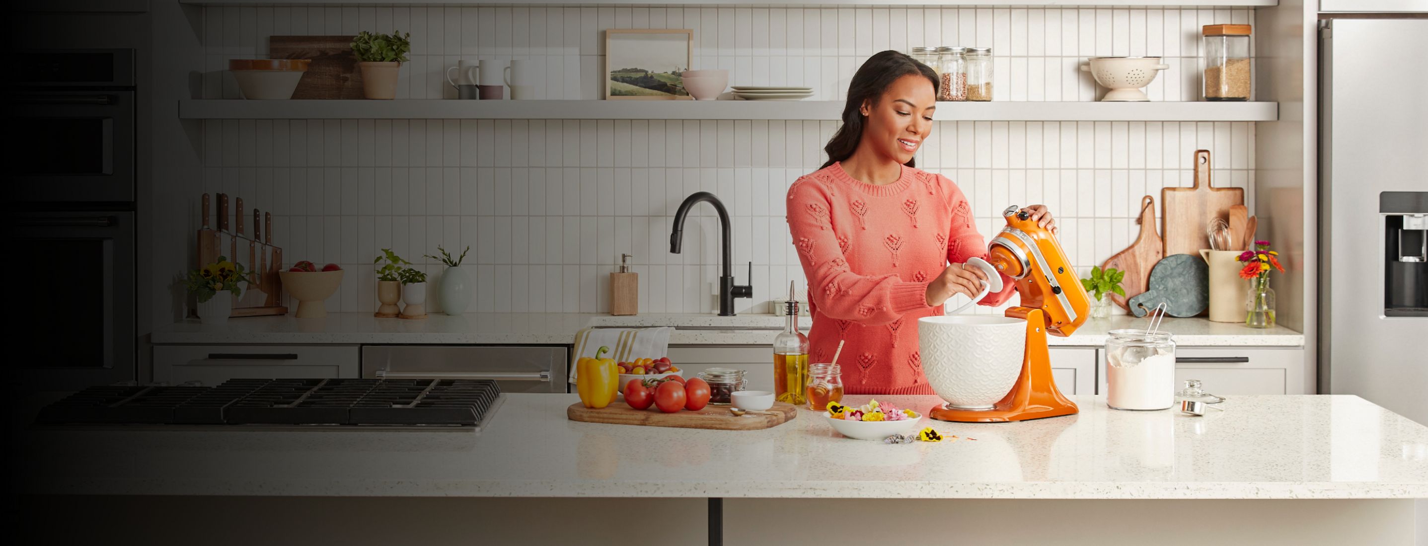 Attaching a dough hook to a KitchenAid® Stand Mixer.