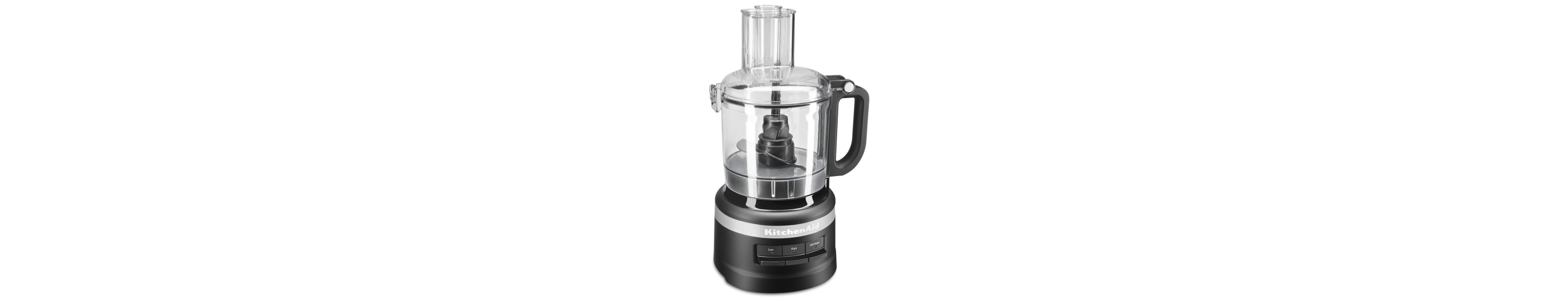 A 7 Cup Food Processor in Matte Black.