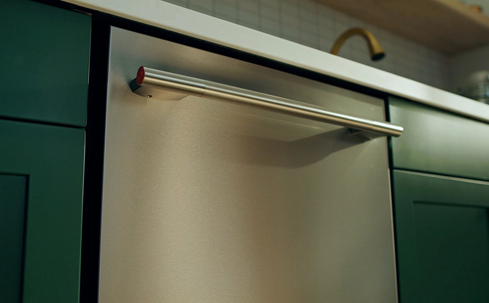 A close up of a KitchenAid® Dishwasher.