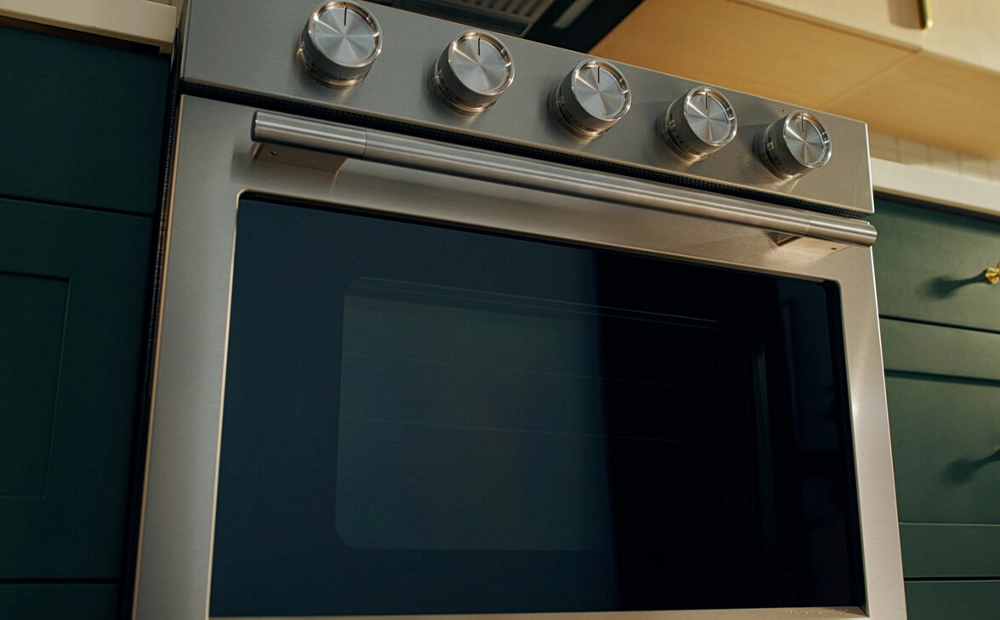 A close up of a KitchenAid® Range.