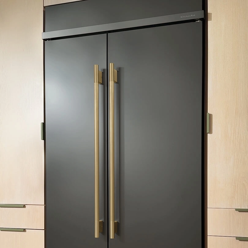 A stainless steel Refrigerator in a contemporary kitchen.