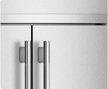 A stainless steel refrigerator.