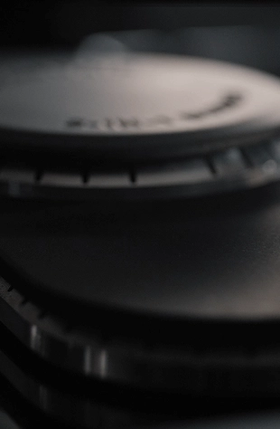 A detailed shot of a burner cap.