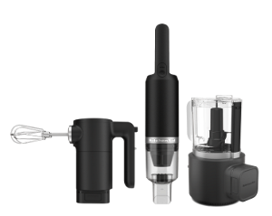 A set of three KitchenAid Go™ Cordless Appliances.