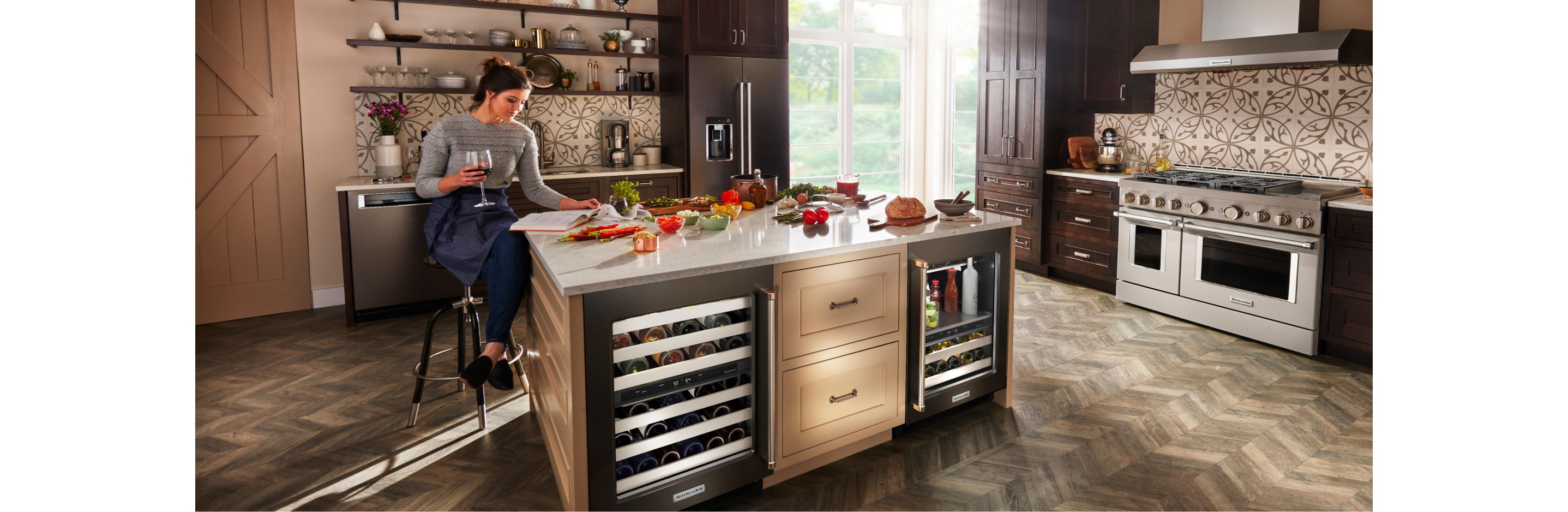 A kitchen filled with KitchenAid® appliances.