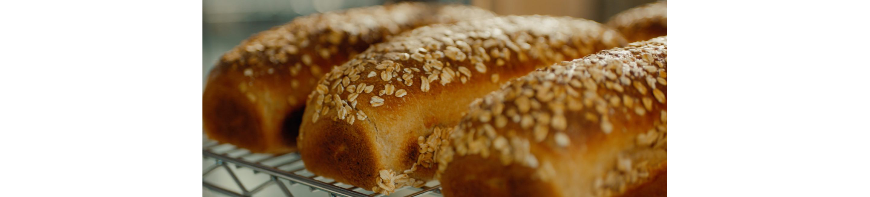 Fresh loaves of bread.