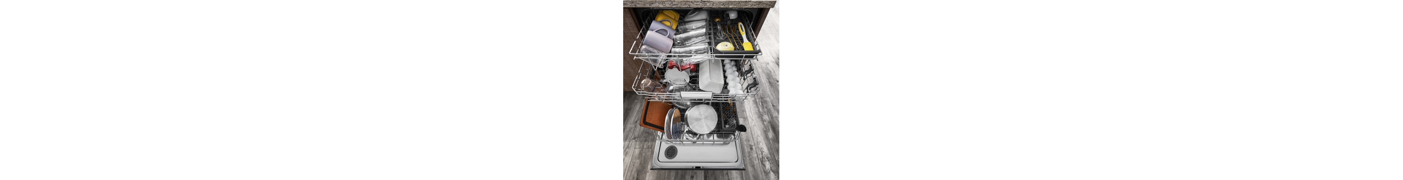 Dishes in a KitchenAid® dishwasher