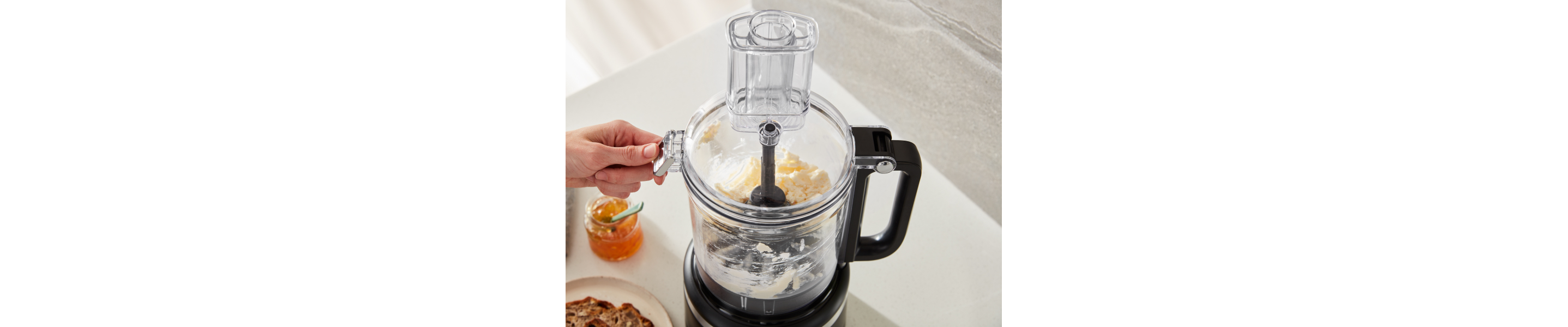 KitchenAid® food processor processing ingredients