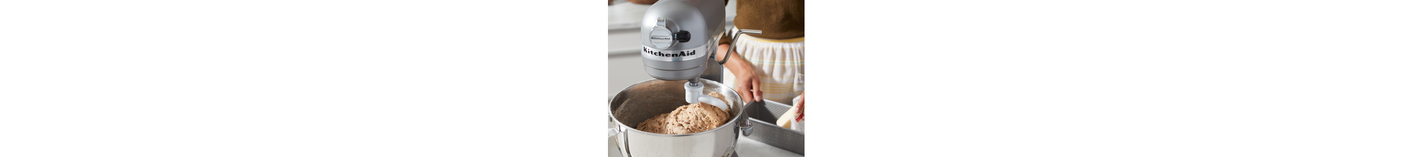 Dough Hook Accessory mixing ingredients in KitchenAid® stand mixer 