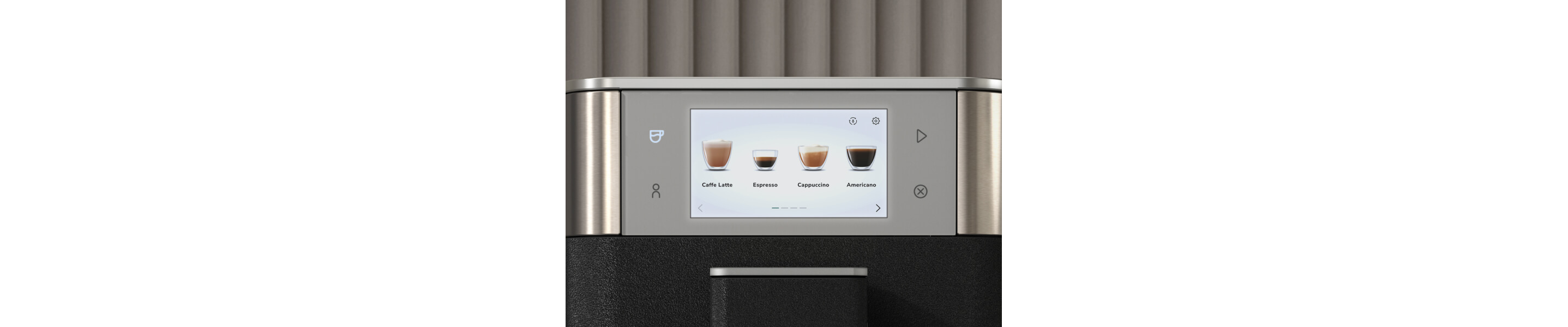 Close-up image of a KitchenAid® fully-automatic espresso machine menu display