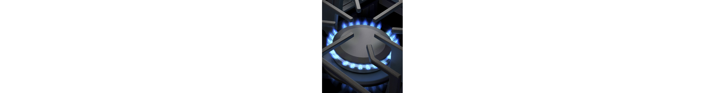 Blue flames simmering on a stove