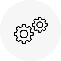 Interlocking gears icon.