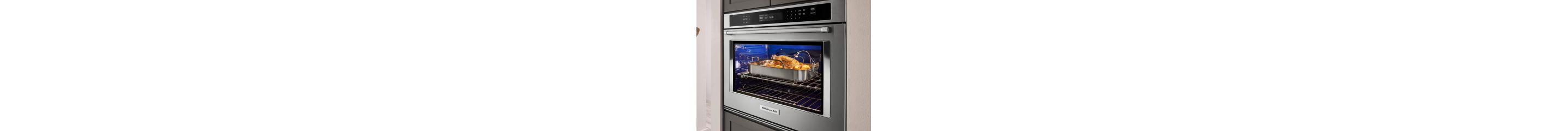 A dish inside a KitchenAid® wall oven