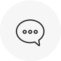 Chat bubble icon.