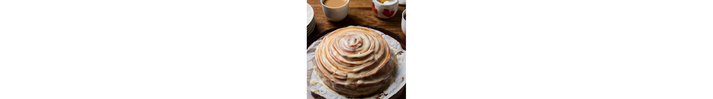Glazed homemade cinnamon roll bread