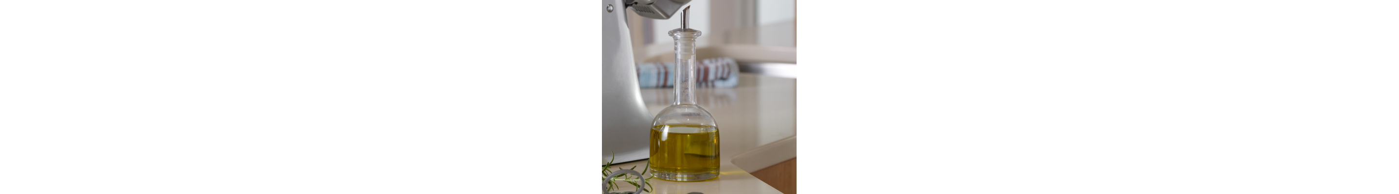 Cruet containing olive oil