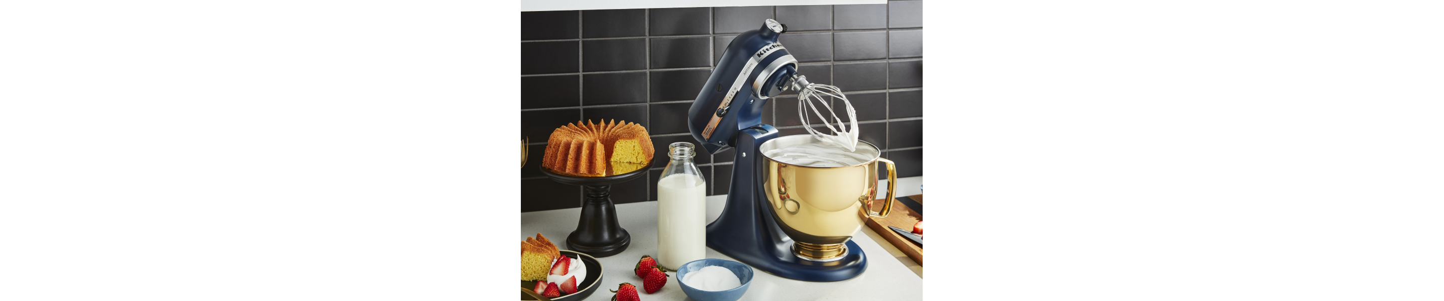 KitchenAid® stand mixer with metallic bowl