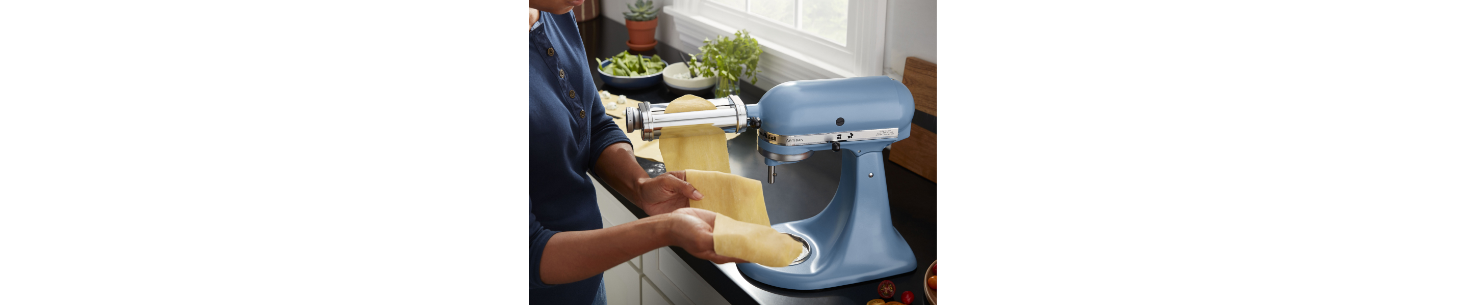 KitchenAid® stand mixer with pasta roller attachment