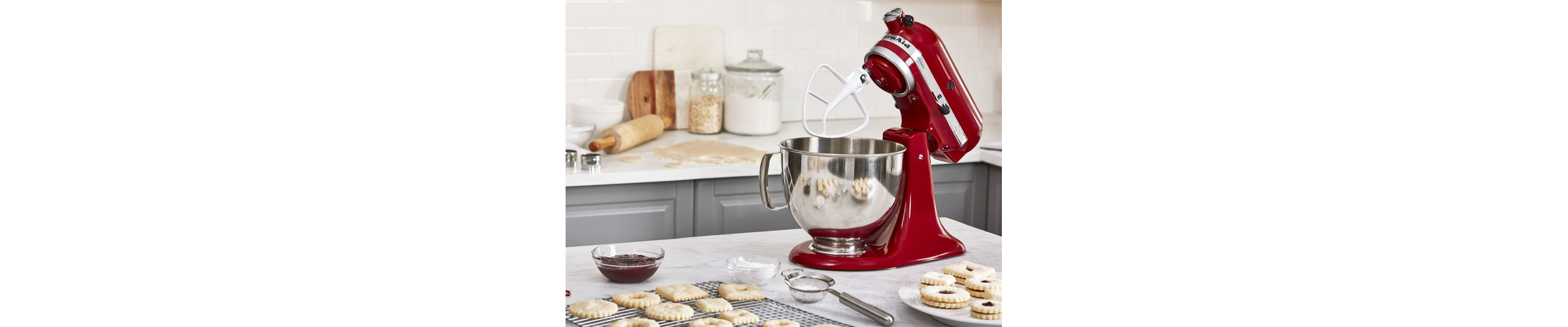 KitchenAid® stand mixer with flat beater and home cookie