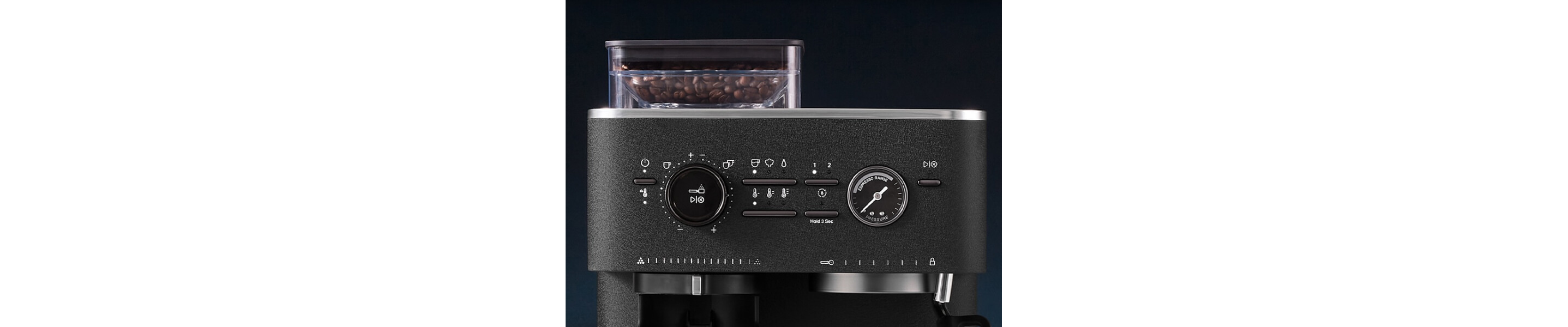 Close-up of a KitchenAid® Semi-Automatic Espresso Machine