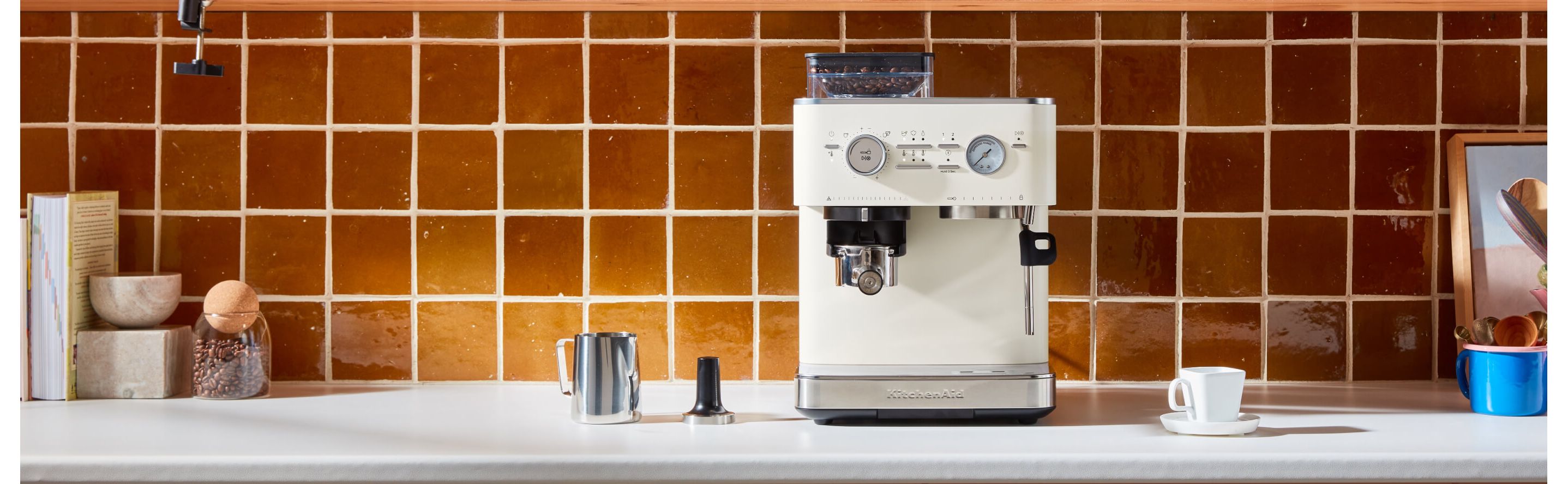 KitchenAid® Semi-Automatic Espresso Machine on a kitchen counter