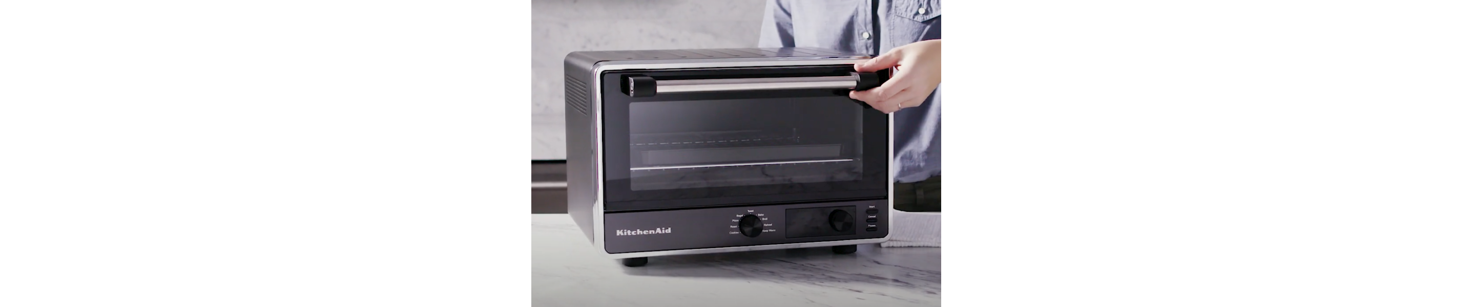 A black KitchenAid® countertop air fryer
