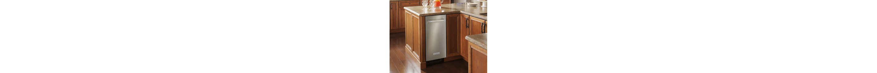 KitchenAid® ice maker built into undercounter cabinets
