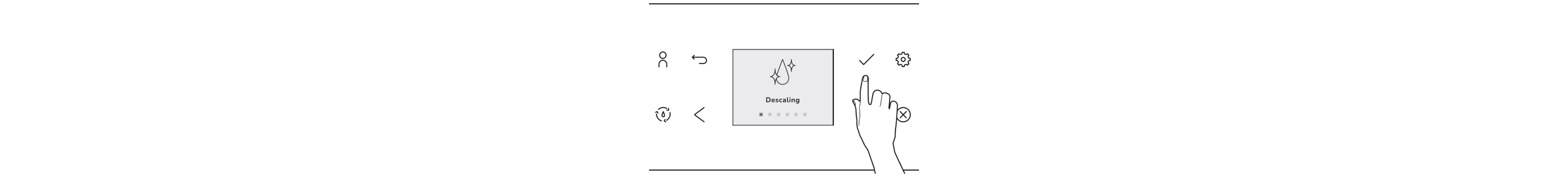 Person selecting a setting on an espresso machine control panel