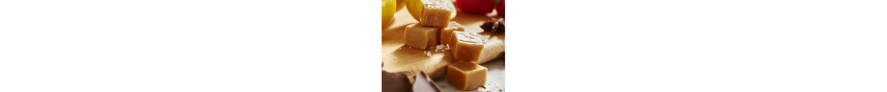 Square pieces of caramel