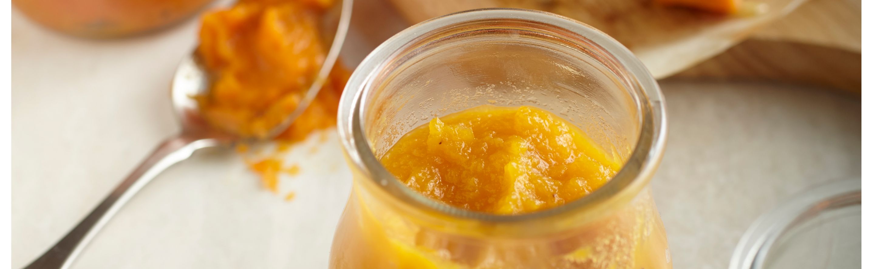 Roasted vegetable pureed baby food in a jar